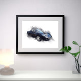 Lotus Elise S2 - Black - A3/A4 Print "Splatter"