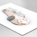 Lotus Exige S1 - Chrome Orange / Black - A3/A4 Print "Sketch"