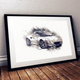 Lotus Elise S1 - Titanium / Anthracite - A3/A4 Print "Splatter"