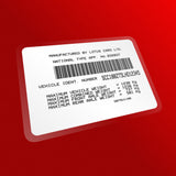 Personalised Lotus Vehicle Identification (VIN) label