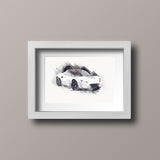 Lotus Elise S1 - White / Black - A3/A4 Print "Splatter"