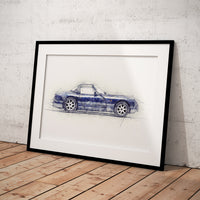 TVR Chimaera - Blue - A3/A4 Print "Sketch"