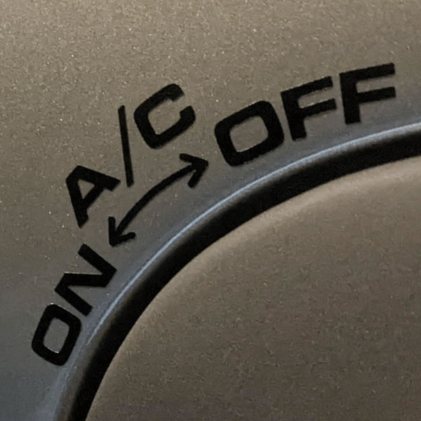 Lotus Elise S1 "A/C ON ←→OFF" decal