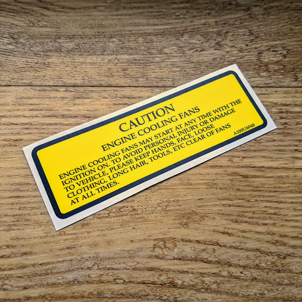 Fan Warning Labels Lotus Elan M100 Fan Warning label / sticker – Divine Handcraft