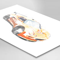 Lotus Exige S1 - Chrome Orange / Black - A3/A4 Print "Watercolour"