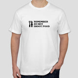 Retro Gauntlet "REMEMBER DO NOT SHOOT FOOD" slogan t-shirt