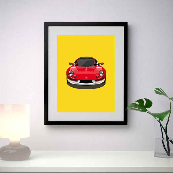 Lotus Elise S1 Type 49 - Yellow - A3/A4 Stylised Print