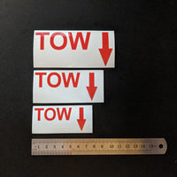 TOW ↓ label/sticker
