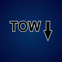 Outlined TOW ↓ label/sticker