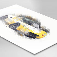 Lotus Elise S1 - Norfolk Mustard (yellow) / Black - A3/A4 Print "Splatter"